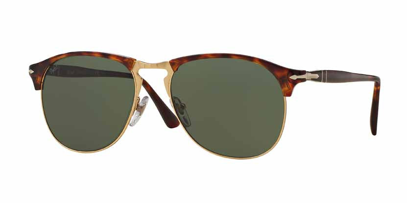 Persol Havana  Color 24/31 Size 53 Brown gold sunglasses green lenses trendy designer eyewear online fashion amazing gaze webshop